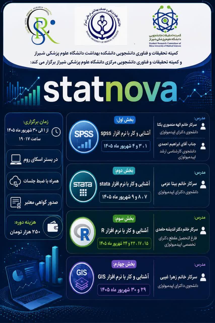 مدرسه آشنایی و کار با نرم افزار های آماری
